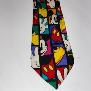 Vintage Disney Mickey Mouse Colorful Men's Tie, 100% Silk